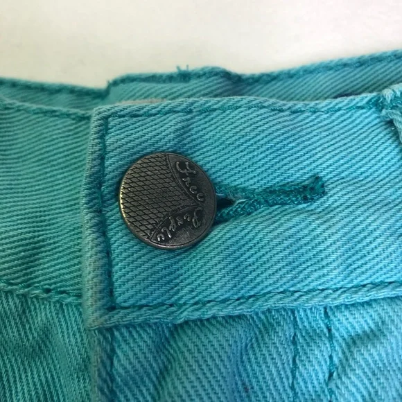 Free People Teal Cotton Jean Shorts EUC Sz 2 26 - Picture 4 of 11